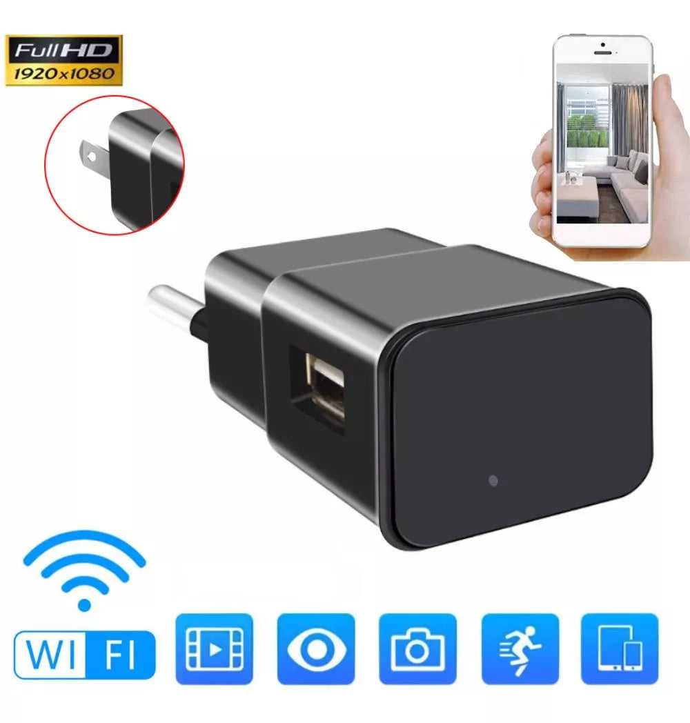 QZT WCEU WiFi FULL HD spy camera hidden in mobile phone charging adapter motion detect